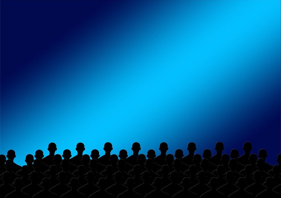 silhouette of an audience